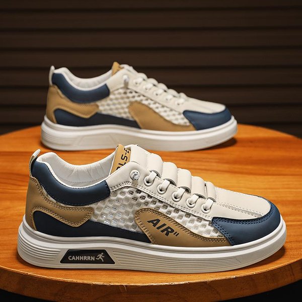 Zapatos Planos De Malla Para Hombre De Verano Nuevos Zapatos Blancos PequeñOs Transpirables Casuales Moda Estudiante 44-image