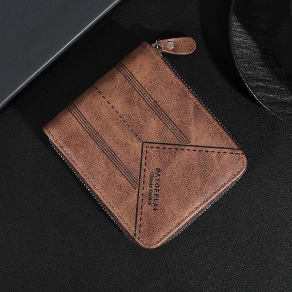 1 Pieza Billetera Nueva Para Hombre, Billetera Con Cremallera Multifuncional, VersáTil Tarjetero Con MúLtiples Ranuras Para Tarjetas, Regalo De Navidad Para Hombre-image