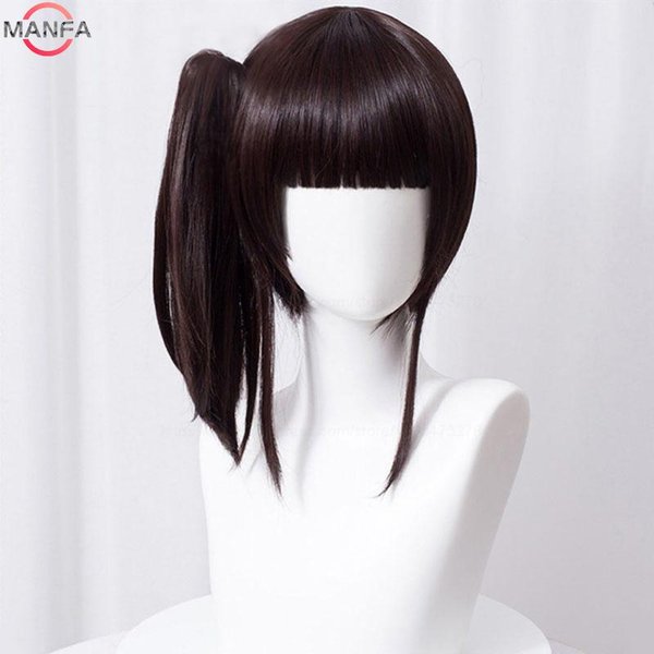 Wysokiej JakośCi Peruka Cosplay Shinobu Kochou Kanae Kanawo Tsuyuri Kanao Odporna Na CiepłO Syntetyczne WłOsy Peruki Do Odgrywania RóL Anime + Czepek Pod Perukę Black-image