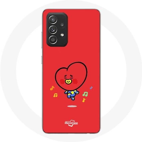 Funda - Maniacase - Samsung Galaxy A52 - Roja - BTS Bangtan Boys BT21 Tata - Silicona Flexible Rojo-image