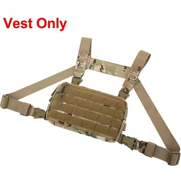 Kamizelka Taktyczna Torba Na Klatkę Piersiową CS Wargame Rig Airsoft Saszetka Kabura Molle MęSka Naramienna Plecak Kempingowy 1000D Saszetka MyśLiwska WęDkarska-image