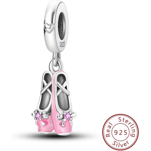 Cobre AutéNtico Rosa Palo Lazo Zapatilla De Ballet Colgante Pieza Encantos Decorativos Elementos De Cuentas JoyeríA Adecuado Para Pulsera AutéNtica Estilo Pieza De Collar Para-image