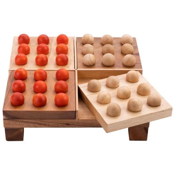 Quinto En Madera - Juego De Estrategia Para 2 Jugadores - Juego De Mesa De Madera Con Bolas - A Partir De 8 AñOs - 20,5 X 20,5 X 5 Cm-image
