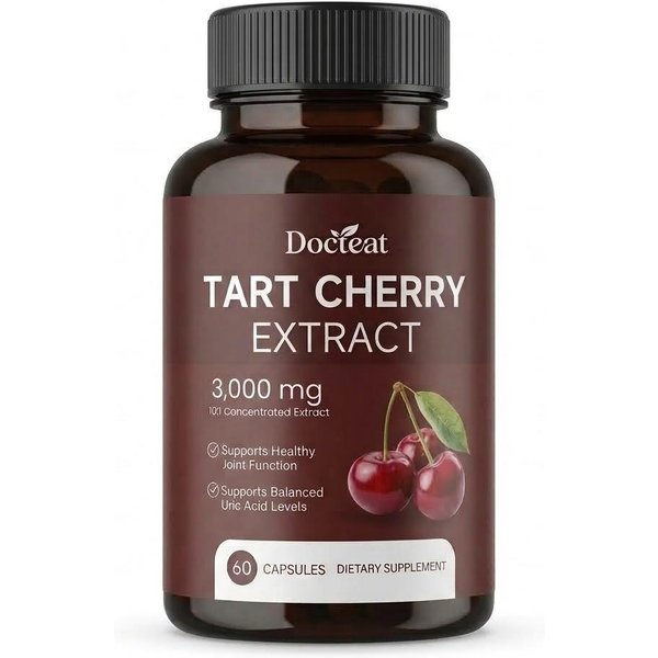 Extracto De Cereza ÁCida Docteat 3.000 Mg - CáPsulas De Soporte Para Articulaciones Y ÁCido ÚRico (60 Unidades) 1Pack-image