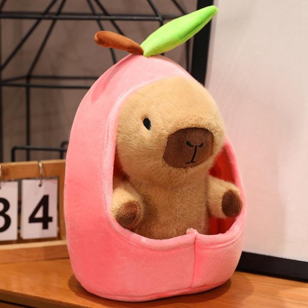 Dom Owocowy Pluszowa Zabawka Lalka Kapibara Poduszka Do Spania DużY Pluszak Prezent ŚWiąTeczny Kawaii Kreatywna Szmaciana Lalka Poduszka 30Cm RóżOwy-image
