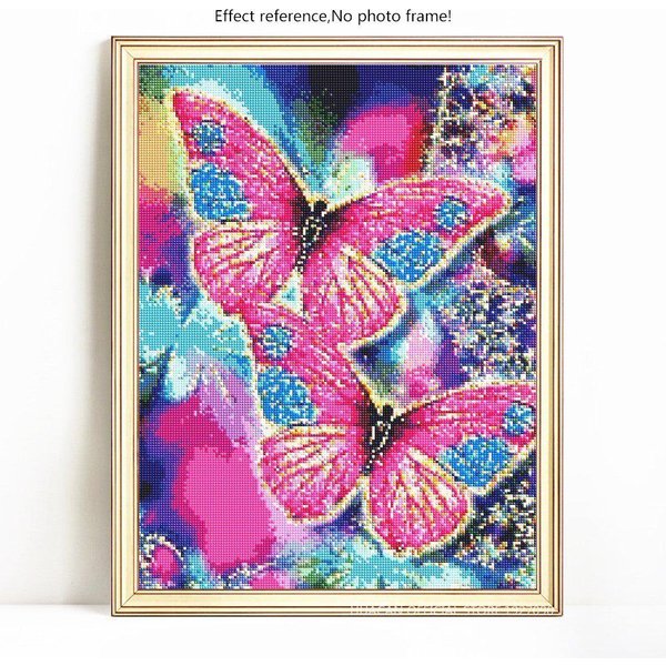 Mosaico De Diamantes DIY Taladro Redondo Completo Animal Mariposa Pintura De Diamantes Bordado 20X30-image