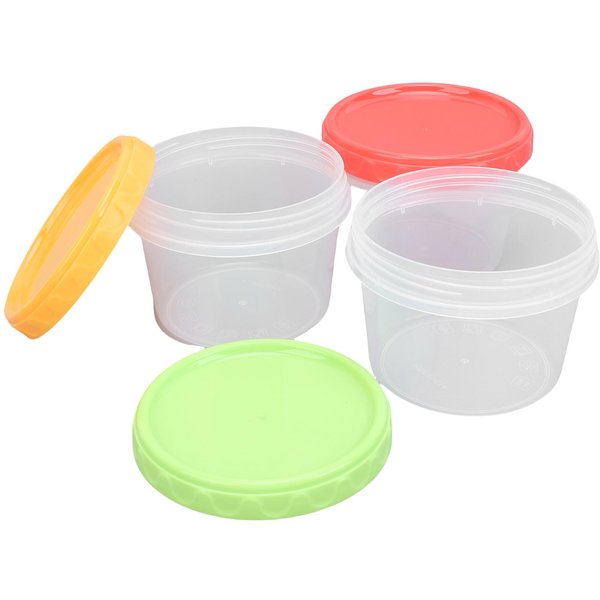 12 Szt. 16Oz 475ML Pojemniki Do ZamrażArki Z Pokrywkami ZakręCane Wielokrotnego UżYtku Pojemniki Do Przechowywania żYwnośCi Na Lunch, PrzekąSki OkrąGłE Szerokie L-image