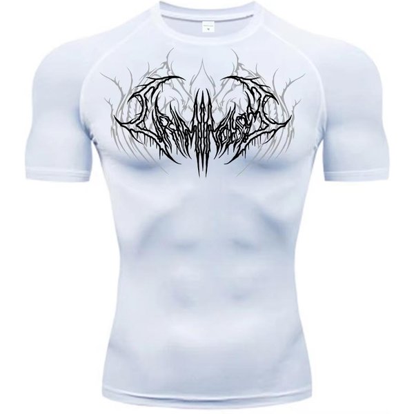 2025 Camiseta De CompresióN Para Hombre Manga Corta Camisetas Deportivas Fitness Running Ropa Deportiva Hombre Gimnasio EláStica Secado RáPido Camiseta De CháNdal RL0659 M Gray-image