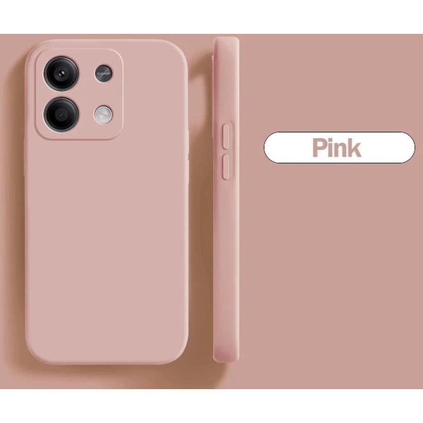 Etui Redmi Note 13 Note13 Pro Etui Z PłYnnego Silikonu MięKka Obudowa Do Telefonu Xiaomi Redmi Note 13 Note13 Pro Plus 5G Note13Pro Redmi Note 13 5G RóżOwy-image