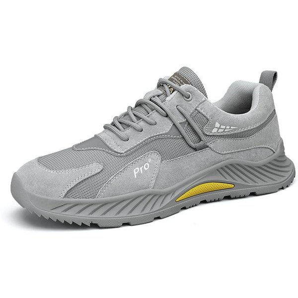 Zapatos De Hombre Primavera Y Verano Cuero Genuino Transpirables Casuales Nueva Superficie De Malla Ligeros Deportivos Zapatos De Papá Zapatos De Running De Moda 45 Gris-image