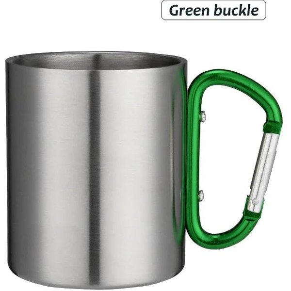 200Ml Kubek Kempingowy Na ZewnąTrz Kubek Ze Stali Nierdzewnej PodróżNy Z Uchwytem KarabińCzyka Kubek Do Kawy I Herbaty Zestaw Naczyń Kuchennych Na ZewnąTrz 150-200Ml-image