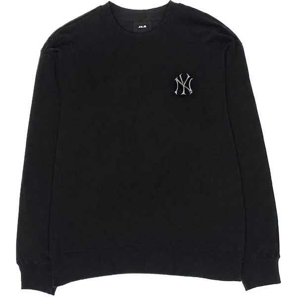 MLB New York Yankees Jednokolorowa Bluza Z OkrąGłYm Dekoltem Wygodna Prosta Bluza Z DłUgim RęKawem Unisex Bluza 3AMTM1056-50BKS L-image