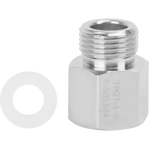 Adapter/Konwerter Do Butli CO2 Srebrny Gwint ŻEńSki TR21-4 Na Gwint MęSki W21.8-14 Gray-image