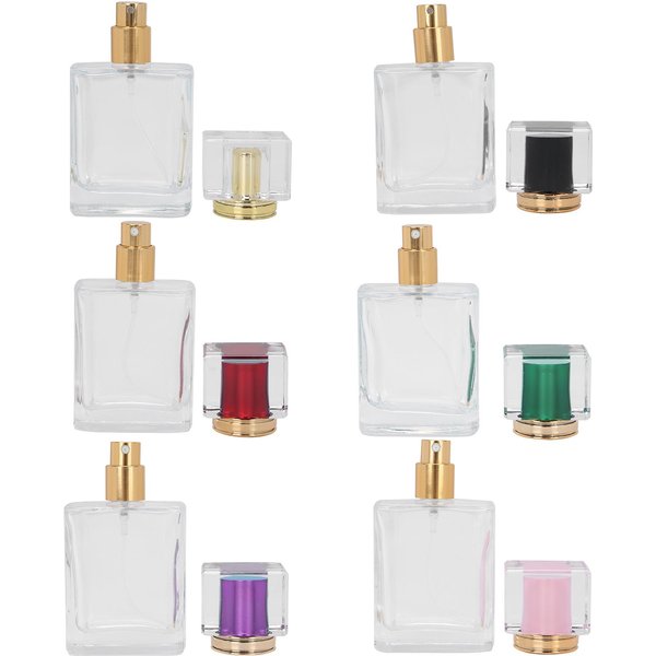 6 Piezas Botella De Perfume Recargable De Vidrio Botella De Spray VacíA Atomizador De Perfume Dispensador 50Ml-image