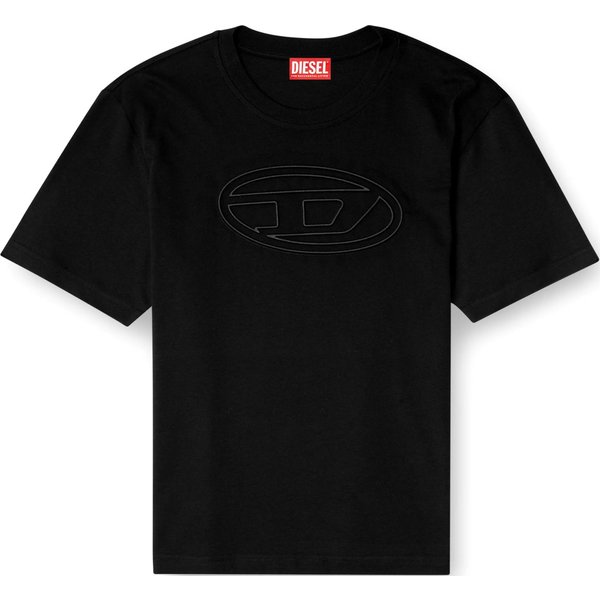Camiseta De Manga Corta Con Cuello Redondo Y Logo AlgodóN Jersey Diesel SS25 Hombre Tops Negro A174020NJBM-9XX XL-image