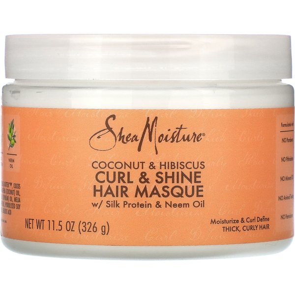 Mascarilla Capilar SheaMoisture Curl & Shine, Coco E Hibisco, 325 G (326 Gramos) Beige-image