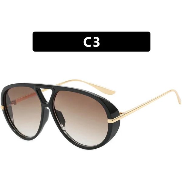 Gafas De Sol Oversize Vintage Para Mujer Gafas De Sol Cuadradas Grandes Estilo Retro Femeninas Negras Amarillas Estilo Ins Oculos De Sol Gray-image