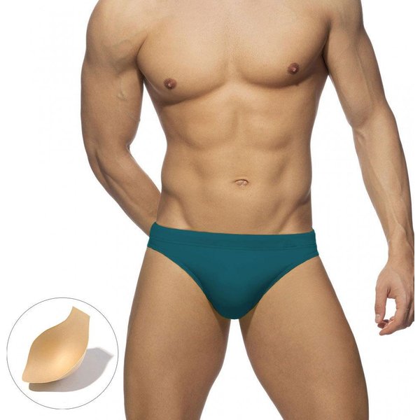 BañAdor De Hombre De Color Liso, Sencillo, Sexy, De TriáNgulo PequeñO, Con Copas, De Secado RáPido, AntivergüEnza, Para Playa XL Esmeralda-image