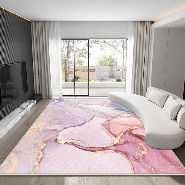 Nordycki Marmurowy Dywan Luksusowy ZłOty WystróJ Domu Dywanik Zmywalny Do Sypialni Salonu Mata PodłOgowa Tapis 160*200Cm-image