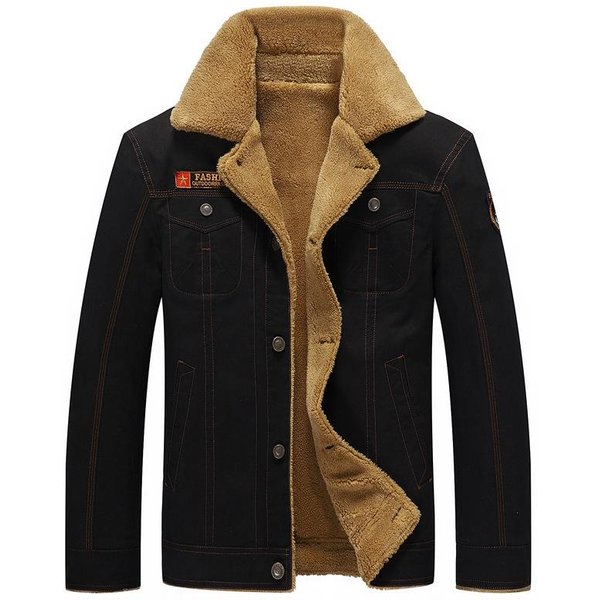 Chaqueta De Trabajo Militar Holgada Informal Con Solapa Gruesa De Terciopelo Para OtoñO E Invierno, Ropa De Hombre De Talla Grande 5XL Brown-image