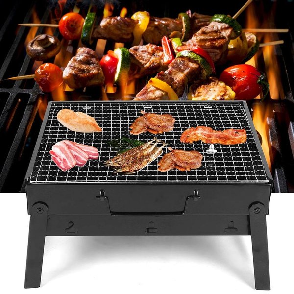 PrzenośNy SkłAdany Grill Barbecue Ze Stali Nierdzewnej Grill Na WęGiel Drzewny BBQ Na Kemping Na ZewnąTrz-image