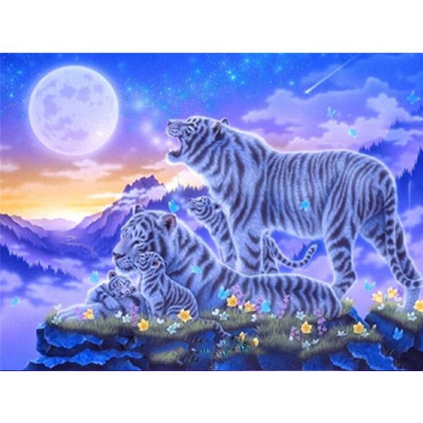 Pintura De Diamantes Bordado De Diamantes 5D Diy Tigres Mosaico De Diamantes DecoracióN Del Hogar Regalo 20X30CM-image
