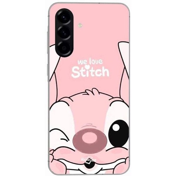 Funda - Maniacase - Samsung Galaxy A26 - Silicona - Flexible - DiseñO Stitch ÁNgel Lindo Rosa Negro-image