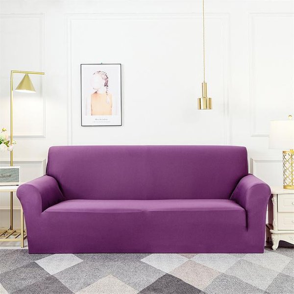 Fundas De Sofá De Licra, Funda EláStica Para Sofá Para Sala De Estar, Fundas Protectoras De Muebles Lavables Antideslizantes De Color SóLido 1Pc 3-Seat 190-230Cm-image