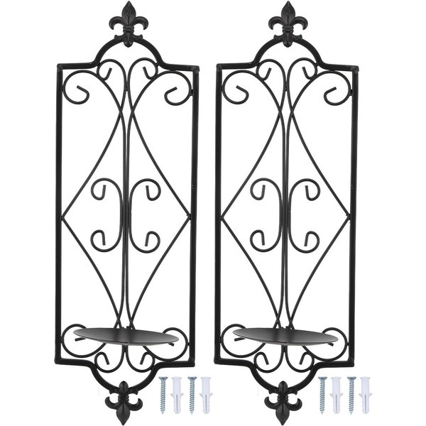 2 Piezas Candelabro De Pared Colgante De Hierro Para Velas Decoraciones De Pared Para Sala De Estar-image
