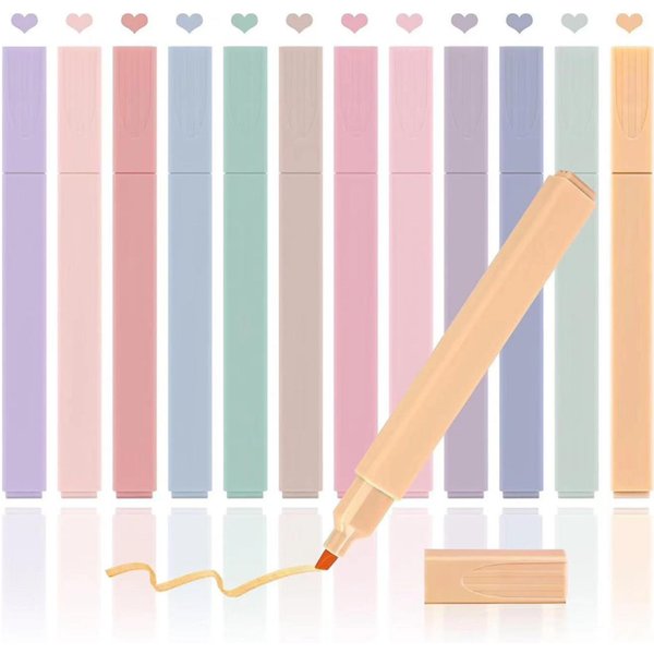 Resaltadores BolíGrafos Pastel Lindos 12 Colores BolíGrafos Para Biblia No Sangran Con Punta Suave BolíGrafos EstéTicos Marcadores PapeleríA Kawaii Para Estudiantes-image