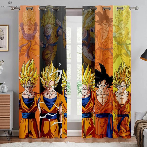 Cortinas Impresas De Anime De Sangre Caliente Para HabitacióN Infantil, Dormitorio, Sala De Estar, Dormitorio, Cortinas Decorativas, Textiles Para El Hogar W50Xh160(Cm)X2Pcs&Grommet Top-image
