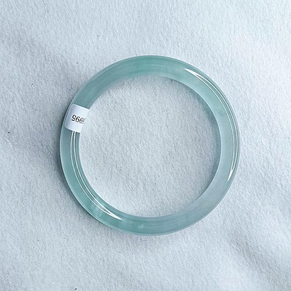 Bransoletka Z Naturalnego Jadeitu Modna I Prosta Niebiesko-BiałA Damska Bransoletka Z Drobnego OkrąGłEgo Jadeitu 62-63Mm Gray-image