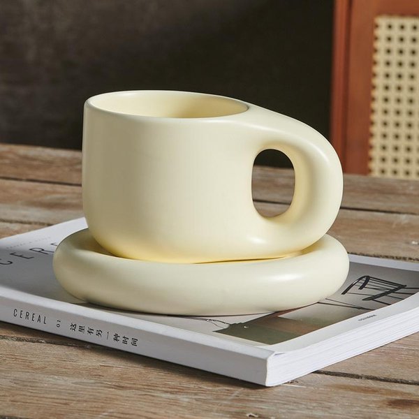 Nowy Styl Pangpang Ceramiczny Kubek Wysoka Wartość Lato DużA Pojemność Kubek Na Wodę Dla StudentóW Uroczy Kubek Z DużYm Brzuszkiem 400Ml-image