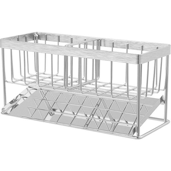 Soporte Para Esponja De Fregadero VersáTil Acero Inoxidable Encimera Rejilla Escurridora Para Esponjas Organizador Para Fregadero De Cocina White-image