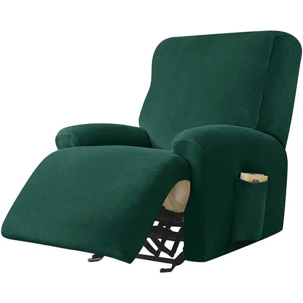 Funda De Terciopelo Para SillóN Reclinable, Funda EláStica Para Sofá Reclinable Lazy Boy Relax, Funda Para SillóN Para Sala De Estar Y Hogar 2 Seater Verde-image