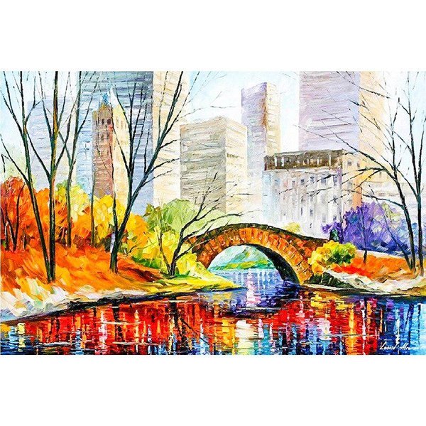Pintura De Diamantes 5D DIY Puente PequeñO Urbano Bordado Punto De Cruz Mosaico De PedreríA DecoracióN Del Hogar 20X30CM-image