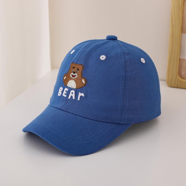 Model DziecięCy - Urocza Czapka BaseballóWka Z Wzorem NiedźWiadkóW Na CałEj Powierzchni I Haftem NiedŹWiedzia. Idealne Do Noszenia Na Co Dzień. One Size Blue-image