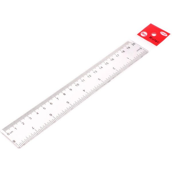 1 Regla De PláStico Transparente De 20 Cm Y 8 Pulgadas, Regla Recta Simple, Herramienta De MedicióN Para Estudiantes Y Escuela Transparente-image