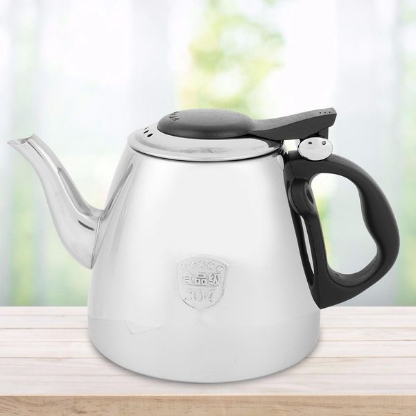 Hervidor De Agua De Acero Inoxidable Con Fondo Plano Olla Para Hervir Funciona En Cocina De InduccióN-image