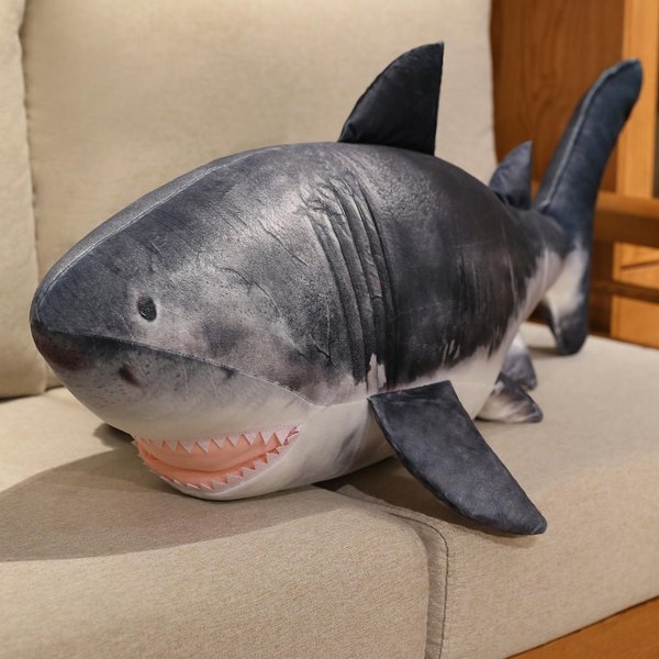 55-135 Cm Symulacja Rekina Megalodon Pluszowa Zabawka Poduszka Szary Gigantyczny Rekin Morskie Zwierzę Pluszowa Zabawka Dekoracja Domu Prezent Dla Dzieci About 115Cm-image