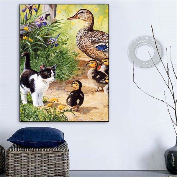 Puntada De Cruz 5D DIY Redonda Completa Bordado De Diamantes Pantalla Completa Pintura De Diamantes De Animales 20X30CM-image