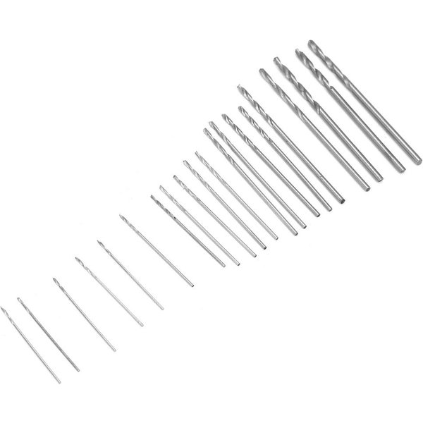 Juego De 20 Brocas Helicoidales Mini Micro HSS De 0,3 Mm A 1,6 Mm Con Estuche Para Madera PláStico-image