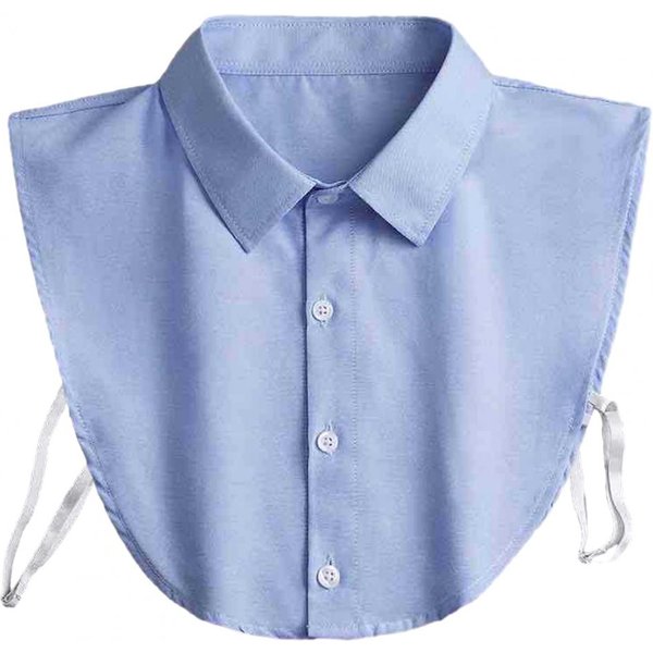 Blusa De AlgodóN Para Mujer Con Cuello Falso Vintage Liso Desmontable Cuello De Camisa Solapa Blusa Top Ropa Para Mujer Accesorios Gray-image