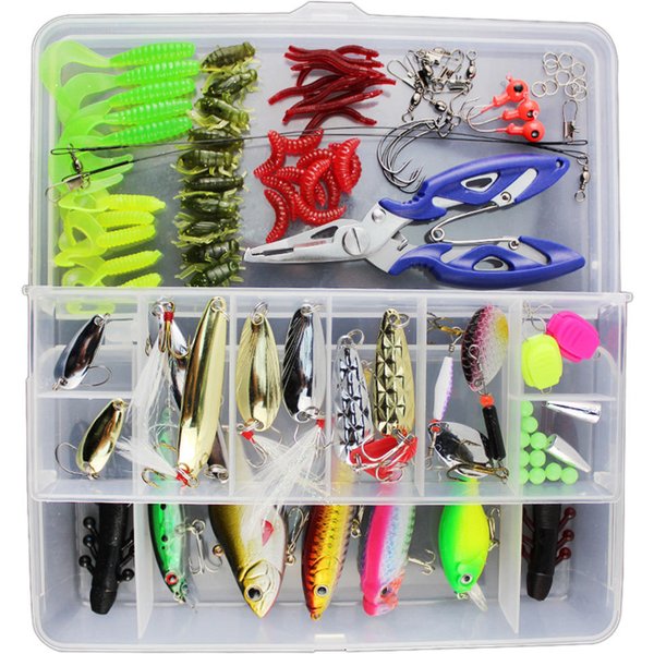 Lixada 101 Szt. PrzynęTy WęDkarskie Tackle Mieszane Twarde PrzynęTy MięKkie PrzynęTy Popper Crankbait VIB Topwater 101-image