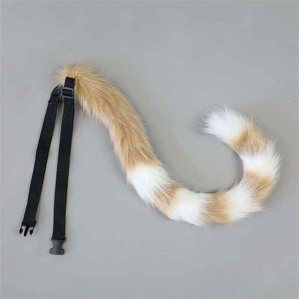 Pluszowy Ogon Krowy Kota Realistyczny ZwierzęCy Ogon Z Regulowanym Paskiem Rekwizyt Cosplay Role-Playing Anime Akcesoria Do Kostiumu Na Halloween About 75Cm-image
