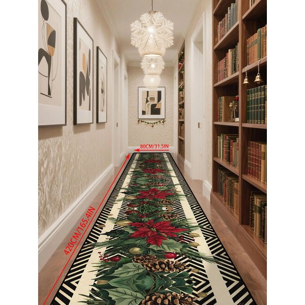 BieżNik ŚWiąTeczny Dekoracja Domu Dywaniki Kuchenne PrzedpokóJ Korytarz Dywan Do Sypialni Mata PodłOgowa Welcome Mata PodłOgowa Do Pralni Dom 60X200CM(2X6.6FT-image