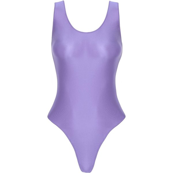 Body Brillante Sin Mangas De Corte Alto Para Mujer, Traje De BañO De Una Pieza Para Yoga, Deportes, Fitness, NatacióN, Traje De BañO M Pink-image
