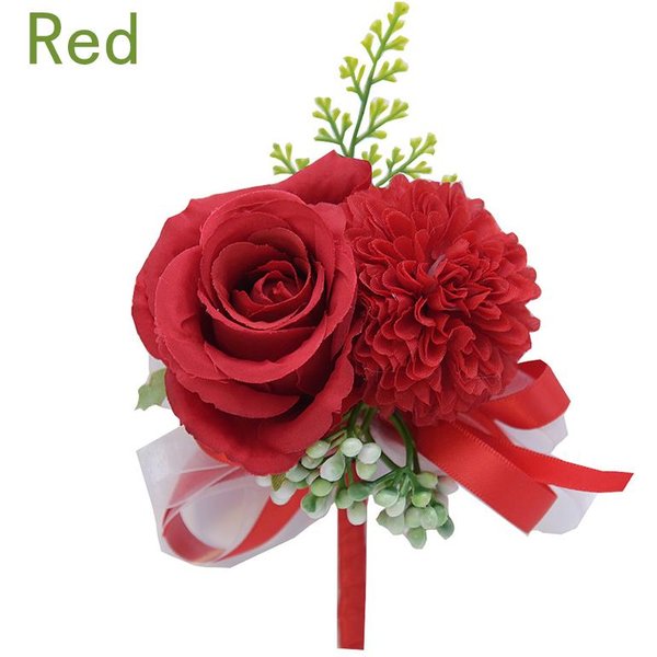 Jedwabna RóżA Boutonniere Pan MłOdy Sztuczny Kwiat Bukiet Korsarz Broszka ŚLubna Przypinki Dziurka Na Guzik PrzyjęCie Weselne Ceremonia BiżUteria-image