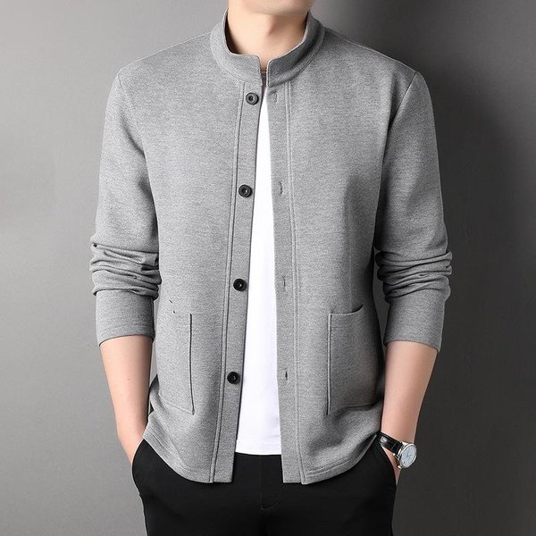 Chaqueta Nueva De Hombre, Chaqueta Informal Con Cuello Alto Para Primavera Y OtoñO, Chaqueta Para Hombre XL Gray-image