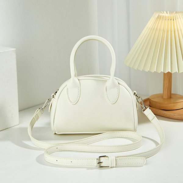 Bolso Boston De DiseñO De Alta Gama Y Nicho, Bolso De Mano Simple Y VersáTil Para Mujer, Bolso PequeñO Cuadrado Cruzado Blanco-image